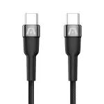CABLE TRENZADO DE NAILON DURA SPEED DE 65W TIPO C EN AMBOS LADOS DE 1.8M NEGRO ARGCB0047